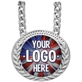 Crown Awards Custom Turnover Chain Medal, 6" Personalize with Your Own Logo Or Art Silver Champ Medal Trophy in Saudi Arabia
