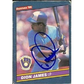 Dion James autographed Baseball Card (Milwaukee Brewers) 1986 Donruss #89 - Autographed Baseball Cards in Saudi Arabia