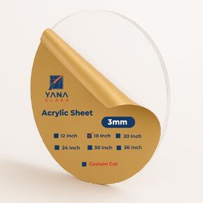 Plexiglass Sheets 1/8" (3mm) Thick - 18" Round Clear Acrylic Sheets for Table Top-Plastic Sheet for Craft, Picture Frame, DIY Display Project Acrylic Board Signs-Custom Glass Cut to Size Plexiglass in Saudi Arabia