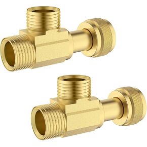 2 PCS النحاس النحاس Stop STOP ADD-A-TEE صمام ، 3/8 "مدخل ضغط × 3/8" سهلة توصيل TEE مع حشية الختم المدمجة لحنفية ، تركيب الأنابيب ، موصل أنابيب النحاس للسباكة in Kuwait