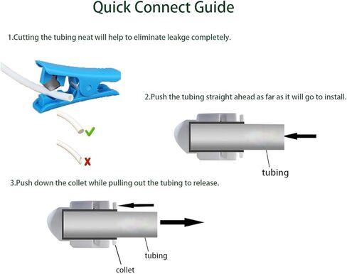 1/4 بوصة الحاجز لفلتر المياه التناضح العكسي ، دافع بلاستيكي معتمد من NSF لتوصيل تركيبات RO (حزمة 10) in Kuwait
