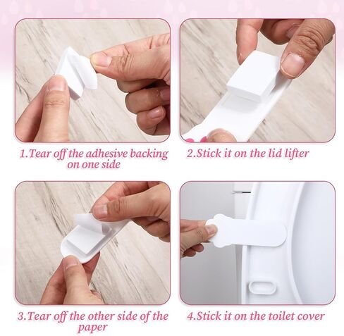 2 Pcs Toilet Seat Lifter White Toilet Lid Cover Lifter Handle Avoid Touching the Toilets Lid Bathroom Accessories for Home Hotel Office Travel in Kuwait