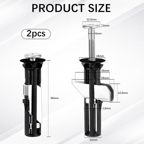 2Pcs Toilet Seat Screws Replacement Kit, Heavy Duty Stainless Steel Toilets Bolts Toilets Seat Screws Toilet Seats Replacement Parts Kit with Nuts and Washers, Universal for Top Mount in Kuwait