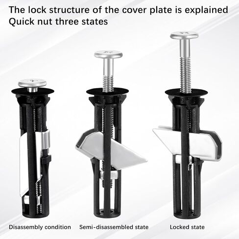 2Pcs Toilet Seat Screws Replacement Kit, Heavy Duty Stainless Steel Toilets Bolts Toilets Seat Screws Toilet Seats Replacement Parts Kit with Nuts and Washers, Universal for Top Mount in Kuwait