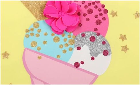 Julysand Girls صفراء قطعة واحدة من ملابس السباحة ترتر الآيس كريم 3D زهرة السباحة بدلة السباحة in Kuwait