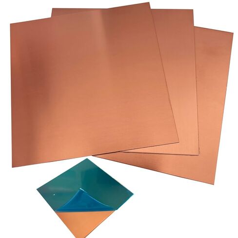 3 Pieces 99.9% Pure Copper Shim Sheet, 100x100mm,22 Gauge(0.6mm) Thickness, Well Protect, Great for CNC Machining,Jewelry, Crafts, modelers DIY Projects in Kuwait