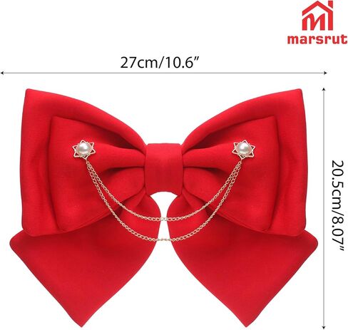 Bow for Helmet for Women, Motorcycle Helmet Bow Accessories Decoration, Ski Large Adorable Cute Fashion Ornament para Cascos Motos Accesorios for Girl Motorbike Skating Snowboarding Activities, Red in Saudi Arabia
