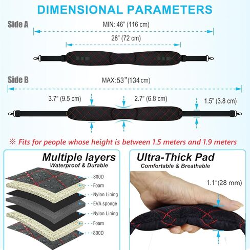 حزام حزام الكتف مريح للغاية مع جيوب مضادة للسرقة و 2 لهجة الاستخدام القابل للعكس ، أنيقة وآمنة in Kuwait
