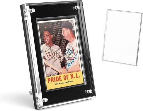 Acrylic Trading Card Display Frame Magnetic Card Holder Case with Stand & Inner Case 35PT，UV Protection Frame for Pokemon, Sports, Baseball, Football,Hockey MTG Yugioh Comic Cards(Black, 3-Slot) in Saudi Arabia