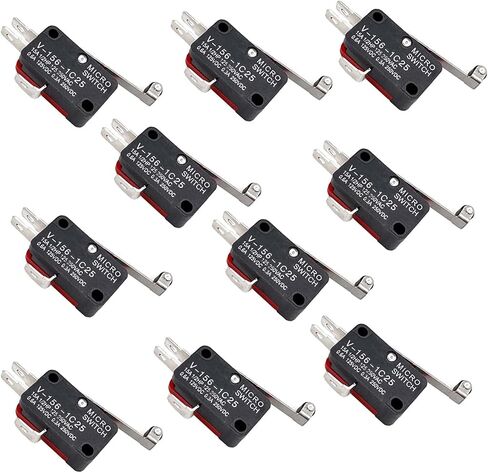 FainWan 10pcs V-156-1C25 Lead Limit Switch SPDT Switch Silver Base Contact Roller Swing in Saudi Arabia