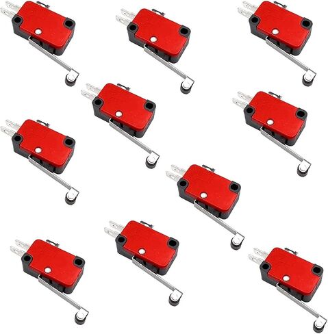 FainWan 10pcs V-156-1C25 Lead Limit Switch SPDT Switch Silver Base Contact Roller Swing in Saudi Arabia