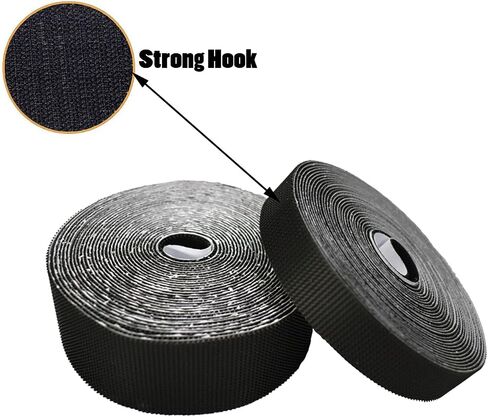 Hook Tape Rolls Replacement (Only Hook Side) for Magnetc Garage Carport and Home Door Screen, Black Magic Tapes Roll Wall Mount, 20 ft x 0.78 inch & 20 ft x 1.57 inch (Black) in Saudi Arabia