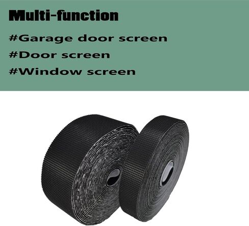 Hook Tape Rolls Replacement (Only Hook Side) for Magnetc Garage Carport and Home Door Screen, Black Magic Tapes Roll Wall Mount, 20 ft x 0.78 inch & 20 ft x 1.57 inch (Black) in Saudi Arabia