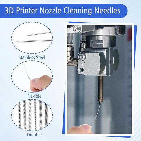 Giantree 10 Pieces 3D Printer Nozzle Cleaning Kit, Stainless Steel Nozzle Cleaning Needles, 3D Printer Tool Kit, 0.16/0.2/0.25/0.3/0.35/0.4/0.45/0.5/0.6/0.8mm for 3D Printer Accessories in Saudi Arabia