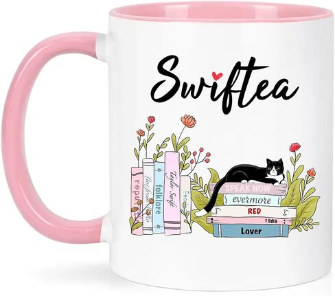 Funny Coffee Coffee Mug Swiftea الألبوم القهوة Mug Gift لعشاق المغني Girls 11oz و White و Pink Double in Kuwait