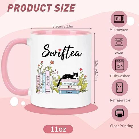 Funny Coffee Coffee Mug Swiftea الألبوم القهوة Mug Gift لعشاق المغني Girls 11oz و White و Pink Double in Kuwait