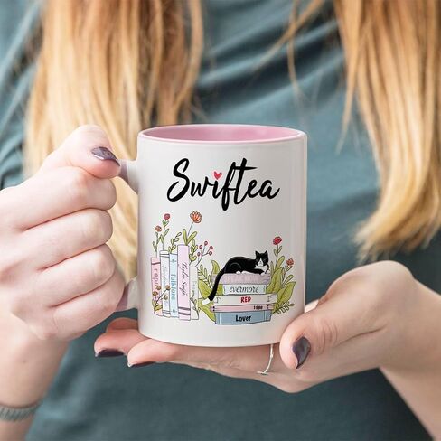 Funny Coffee Coffee Mug Swiftea الألبوم القهوة Mug Gift لعشاق المغني Girls 11oz و White و Pink Double in Kuwait