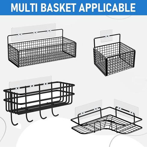 8Pcs Shower Caddy Adhesive Replacement Waterproof Transparent No Drilling Shower Shelf Strong Adhesive Hooks Suitable Bathroom Storage Racks Corner Shelf Basket Kitchen Shelves Soap Holder in Saudi Arabia