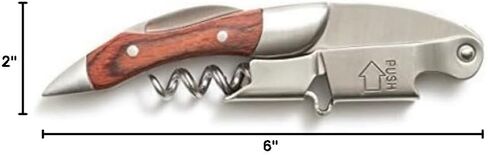 Prestige Waiters Corkscrew بواسطة Coutale Sommelier - Rosewood - قفص خشب الصنوبر المصنوع يدويًا ومستدامًا - افتتاح زجاجة نبيذ مزدوجة الرافعة المحملة بالبراءات الفرنسية للبراءة والهدايا in Kuwait