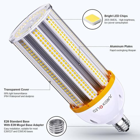 300W Equivalent LED Corn Light Bulb 5000 Lumen 5000K 30W Large Area Cool Daylight White E26/E27 Medium Base for Outdoor Indoor Garage Warehouse Factory Workshop Street Backyard (30 Watts 1Pack) in Saudi Arabia