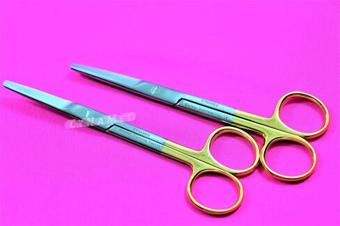 2 TC GERMAN PREMIUM Mayo Scissors Dental Veterinary Instrument 5.5 inches STRAIGHT CYNAMED in Saudi Arabia