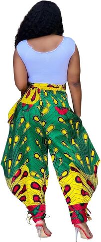 Yeshire Women's Casual African Print Harem Pants Hippie Loose Baggy Yoga Wide Leg Lounge Boho Pants with Pockets in Kuwait