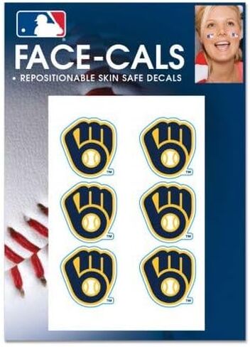 Wincraft MLB Milwaukee Brewers تواجه الوشم ، ألوان الفريق ، حجم واحد in Kuwait