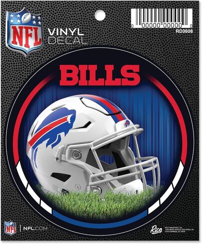 Rico Industries NFL Football Buffalo Bills Helmet Round Team Color Vinyl Secal in Kuwait
