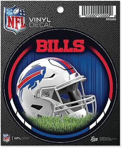 Rico Industries NFL Football Buffalo Bills Helmet Round Team Color Vinyl Secal in Kuwait