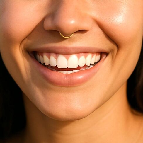 Clip on Septum Ring Hoop - Thin 20g Comfortable Fake Septum Piercing - Handmade 14K Gold Filled Hammered Faux Septum Piercing Hoop in Kuwait