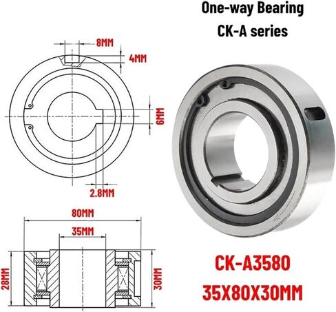 1PCS CK-A3580 35X80X30MM One Way Clutch Bearing Overrunning Clutch CK-A Series Sprag Type One Way Freewheel Clutch Bearing in Saudi Arabia