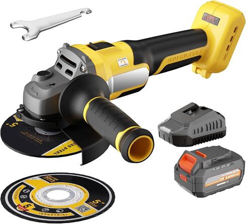 طاحونة الزاوية اللاسلكية متوافقة مع بطارية DeWalt 20V Max ، أداة طاحونة معدنية 9600 دورة في الدقيقة ، 4-1/2 بوصة ، بطارية W/4.0AH ، فرامل الرحلة ، 3 سرعة قابلة للشرائح ، مفتاح شريحة ، مقبض مساعد in Saudi Arabia