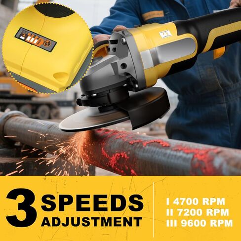 طاحونة الزاوية اللاسلكية متوافقة مع بطارية DeWalt 20V Max ، أداة طاحونة معدنية 9600 دورة في الدقيقة ، 4-1/2 بوصة ، بطارية W/4.0AH ، فرامل الرحلة ، 3 سرعة قابلة للشرائح ، مفتاح شريحة ، مقبض مساعد in Saudi Arabia