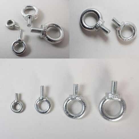 5/16" x 13/16" Galvanized Steel Eye Bolts,Eye Bolts for Rigging, Anchoring, and Construction - 300 lbs Working Load Limit, Pack of 10(M8*20) in Saudi Arabia