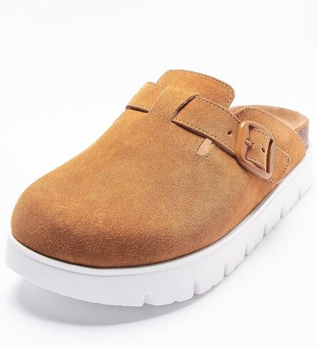 Suede Clogs for Women Platform Shoes， Memory Foam Arch Support Cork Footbed， Sandals & Mules Non-Slip in Saudi Arabia