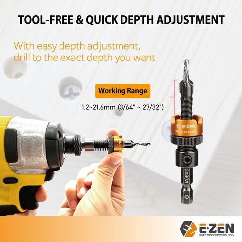 Depth Adjustable Countersink Drill Bit (3 x 8mm, 1/8" x 5/16") 1PCS in Saudi Arabia
