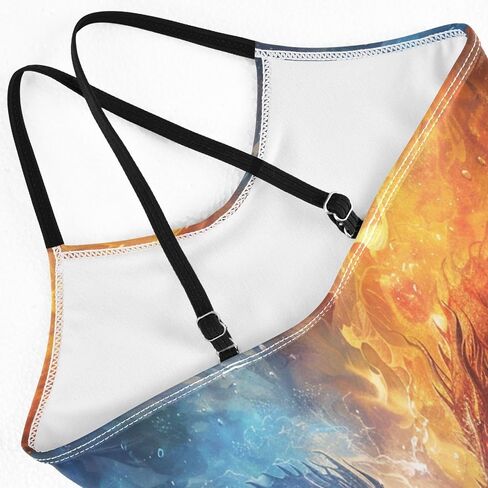 Alaza Dragon in the Fire and Water Girl's Girl's Swimsuits بدلة السباحة قطعة واحدة على الشاطئ in Saudi Arabia