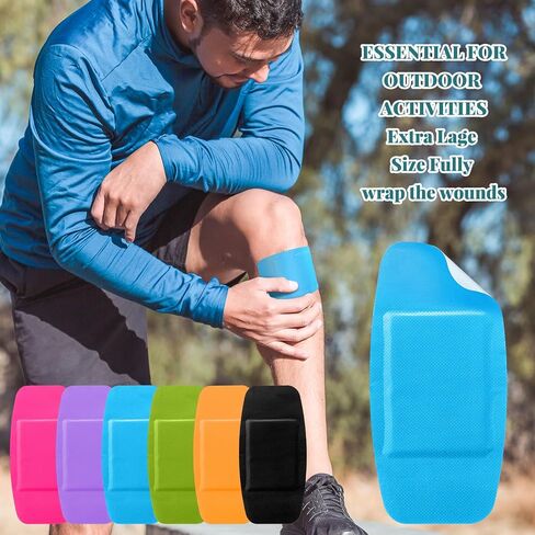 Geiserailie 24 Pcs Extra Large Flexible Adhesive Bandages 6" X 3" Colorful Fabric Adhesive Bandages with Non-Stick Pad Latex Free Painless Removal for Wound Care and First Aid in Saudi Arabia