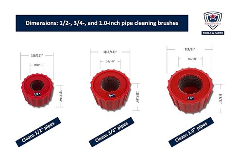 منظف ​​أنابيب النحاس ، فرش تركيب الأنابيب ، نظيفة داخل التركيبات لللحام ، 3 ٪: 1/2 في ، 3/4 بوصة ، و 1.0 بوصة in Kuwait