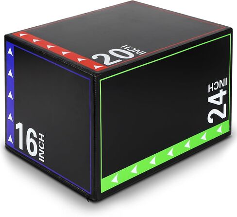 3-in-1 Plyo Box Set (12/16/20/24/30") - High-Density EPE & Compressed Foam Jump Box for Home Gym, HIIT & Crossfit - Non-Slip Box Jumps, Step-Ups, Squats, Hip Thrusts in Saudi Arabia