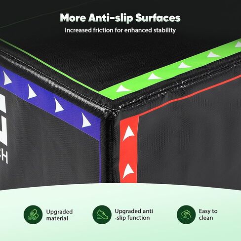 3-in-1 Plyo Box Set (12/16/20/24/30") - High-Density EPE & Compressed Foam Jump Box for Home Gym, HIIT & Crossfit - Non-Slip Box Jumps, Step-Ups, Squats, Hip Thrusts in Saudi Arabia