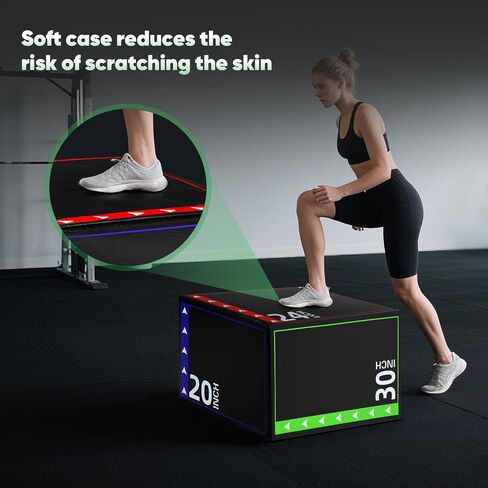 3-in-1 Plyo Box Set (12/16/20/24/30") - High-Density EPE & Compressed Foam Jump Box for Home Gym, HIIT & Crossfit - Non-Slip Box Jumps, Step-Ups, Squats, Hip Thrusts in Saudi Arabia
