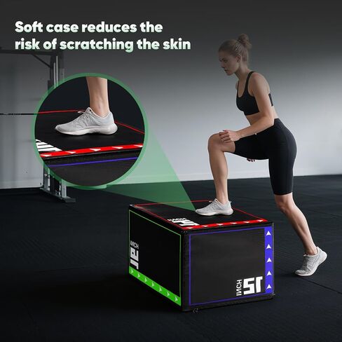 3-in-1 Plyo Box Set (12/16/20/24/30") - High-Density EPE & Compressed Foam Jump Box for Home Gym, HIIT & Crossfit - Non-Slip Box Jumps, Step-Ups, Squats, Hip Thrusts in Saudi Arabia