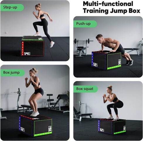 3-in-1 Plyo Box Set (12/16/20/24/30") - High-Density EPE & Compressed Foam Jump Box for Home Gym, HIIT & Crossfit - Non-Slip Box Jumps, Step-Ups, Squats, Hip Thrusts in Saudi Arabia