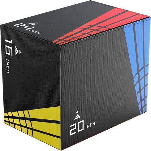 XDDIAS 3-in-1 Heavier Foam Plyometric Box Jumps for Home Gym,Firm Soft Foam Plyo Box,30"x24"x20"-24"x20"x16"-20"x16"x14" Plyometric Box,440lb Weight Capacity Jump Box Gym Fitness Workout Training in Kuwait