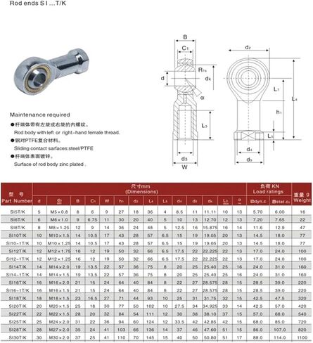 10pcs/lot si30/tk 30mm rod end end end ball ball ins in internal internal internal reduer female in Saudi Arabia
