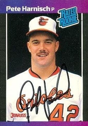 Pete Harnisch autographed Baseball Card (Baltimore Orioles) 1989 Donruss Rated Rookie #44 - Autographed Baseball Cards in Saudi Arabia