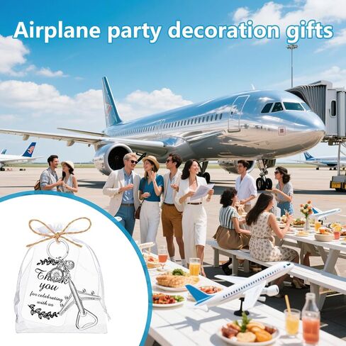 VZCBZC 50PCS Airplane Bottle Opener Keychain for Travel Party Favors Air Plane Beer Bottle Openers for Guests,Party Souvenirs or Decorations in Kuwait