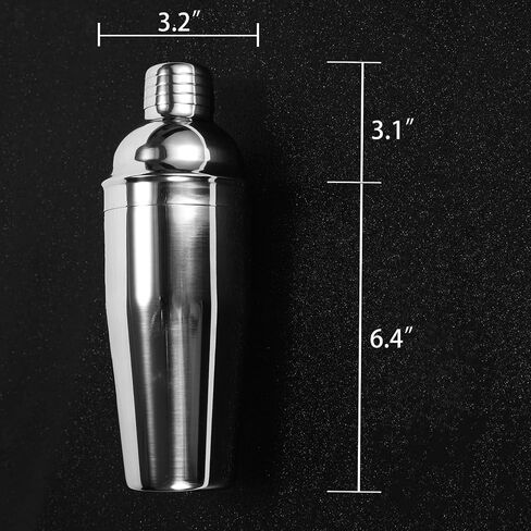 Cocktail Shaker Set, 24 oz, Stainless Steel, with Built-in Strainer, Jigger and Straws in Saudi Arabia