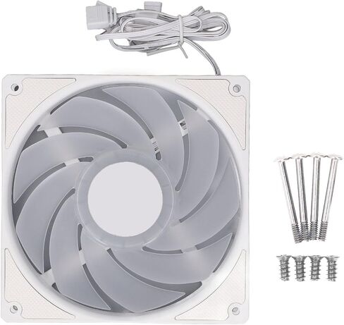 مروحة Case Cooler ، 140 مم مروحة CPU 2000 دورة في الدقيقة 4 دبوس PWM وسادة السيليكون الهادئة للكمبيوتر (أبيض) in Saudi Arabia